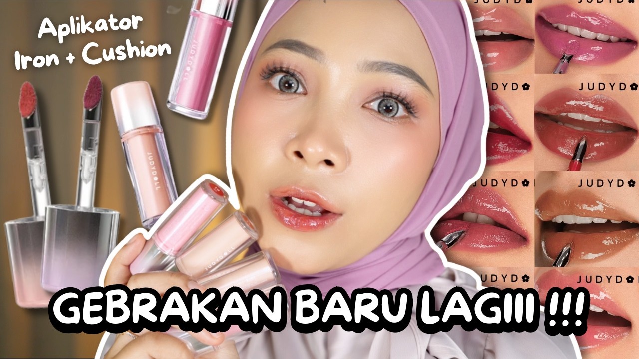 REVIEW + SWATCH ALL SHADES Judydoll Lip Tint Gloss ! Bibir Kering Hilang!! Lembab + Plumpy lips