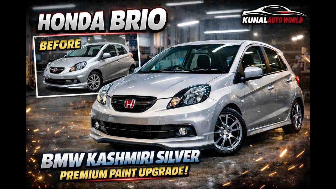 Honda Brio Full Restoration | BMW Kashmiri Silver Premium Paint Upgrade 🔥