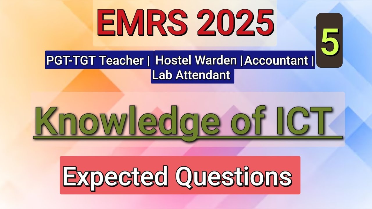 EMRS 2025 ICT || Expected Questions Tier-1 || EMRS ICT Question