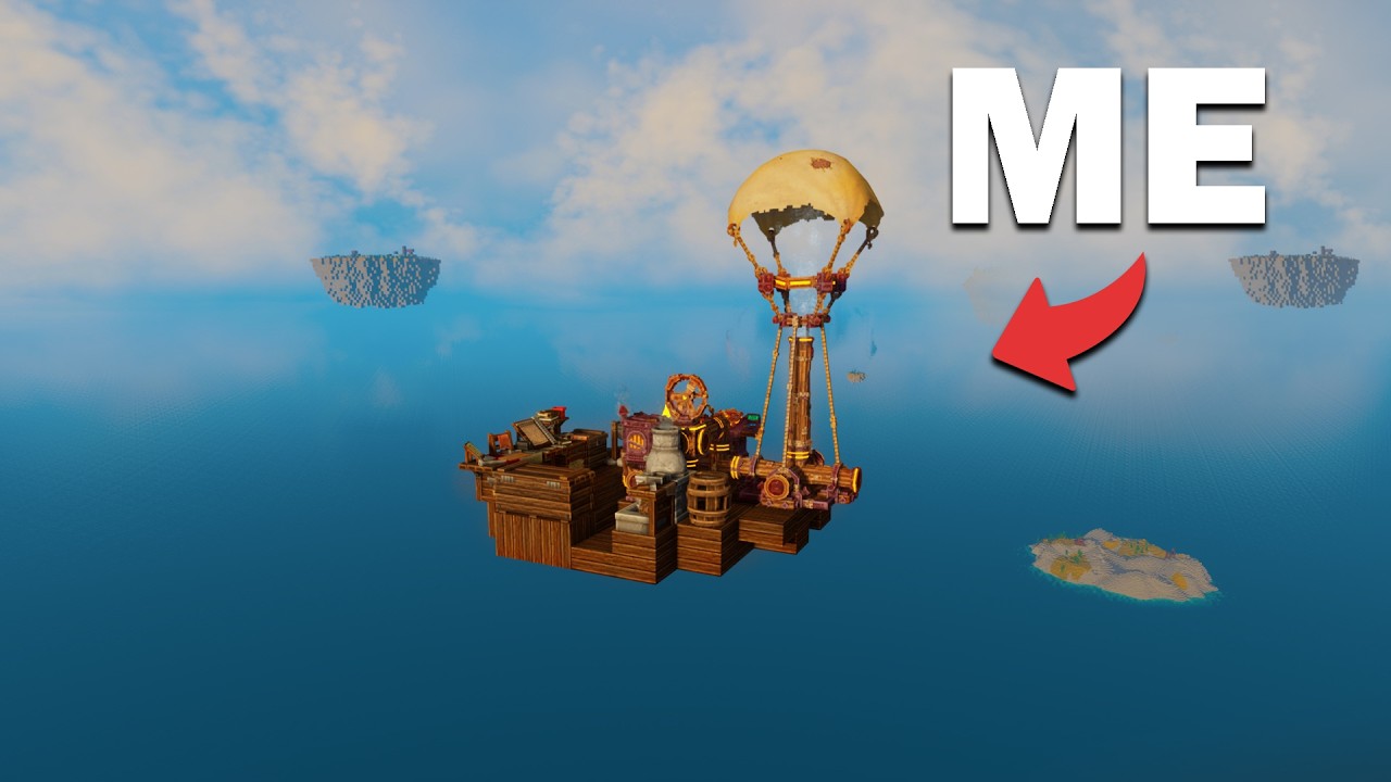 Crusty builds an Airship and explores floating islands in Everwind