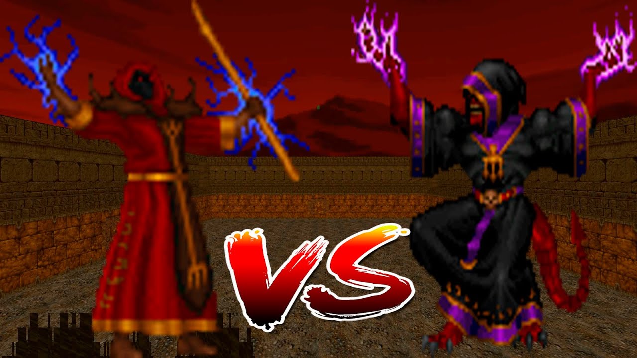 Heresiarch vs D'Sparil - EPIC BOSS BATTLE - HERETIC vs HEXEN Monster Infighting