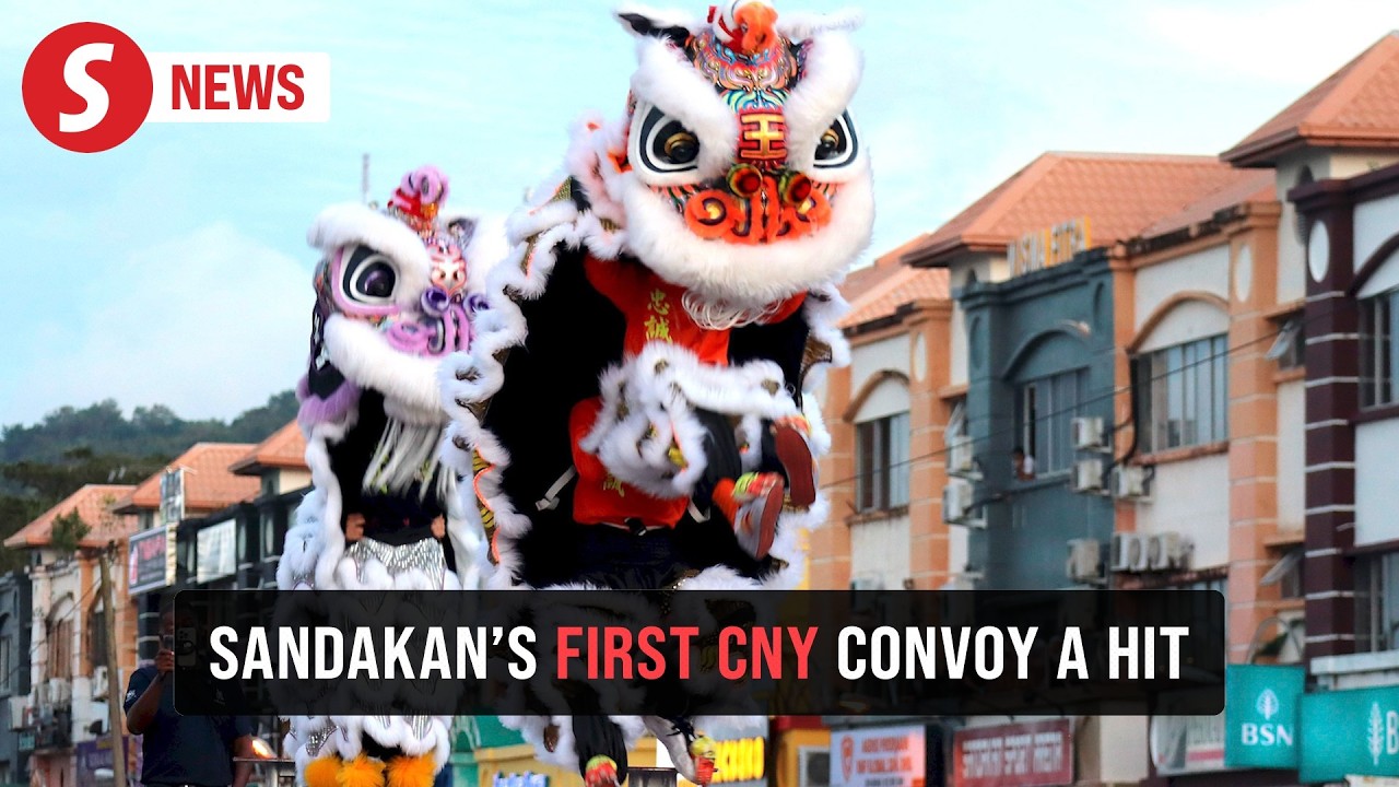 Lion, dragon convoy draws thousands in Sandakan CNY