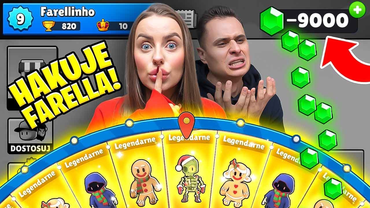 ZHAKOWAŁAM Konto FARELLA i Wydałam WSZYTKIE GEMY na ŚWIĄTECZNE SKINY! Stumble Guys