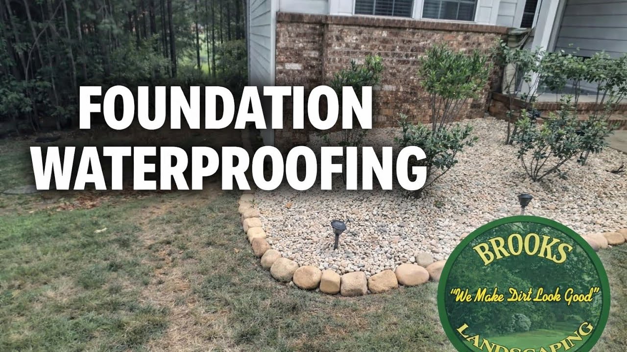  Foundation Waterproofing | Brooks Landscaping | Drainage Solutions | River Rock Decorative Gravel 