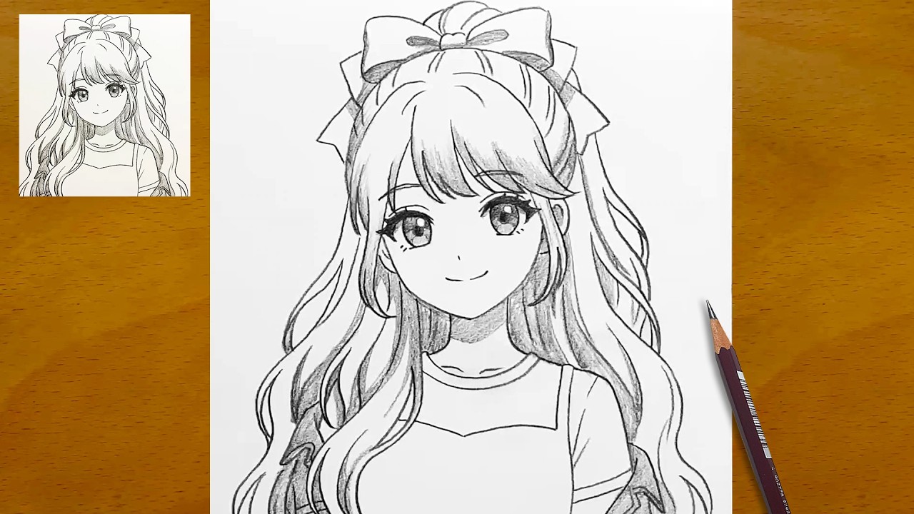 How to Draw a Cute Anime Girl Step by Step | Easy Pencil Sketch