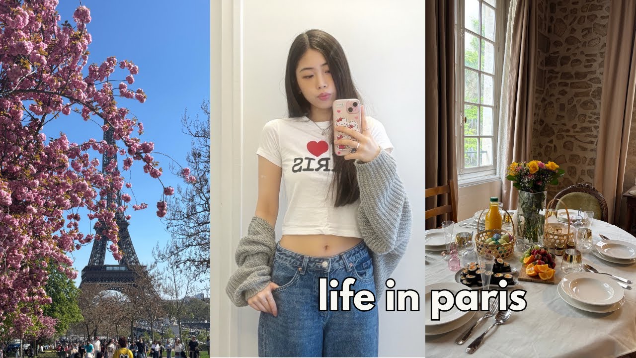 paris diaries: easter lunch, hangout w/ friends, studying in the library | 파리유학생 브이로그