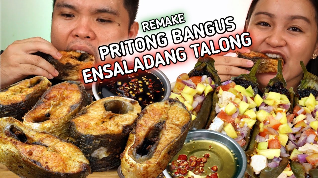 INDOOR COOKING | REMAKE PRITONG BANGUS at ENSALADANG TALONG | Filipino Food Mukbang | Mukbang PH