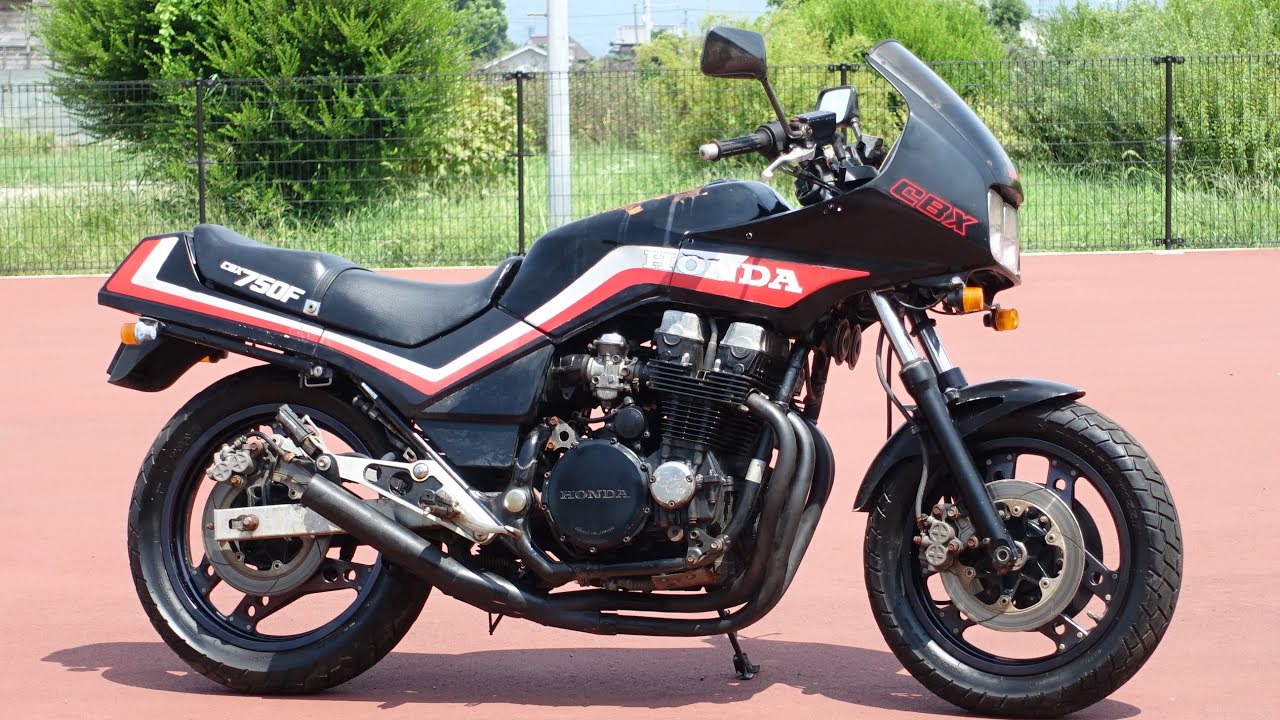 当時物★CBX750F (RC17-1002)★分割型 ヨシムラ サイクロン 集合管 (※ショート管) フルエキゾースト サウンド！ 始動確認動画！ クールスタート 良好 異音無し！