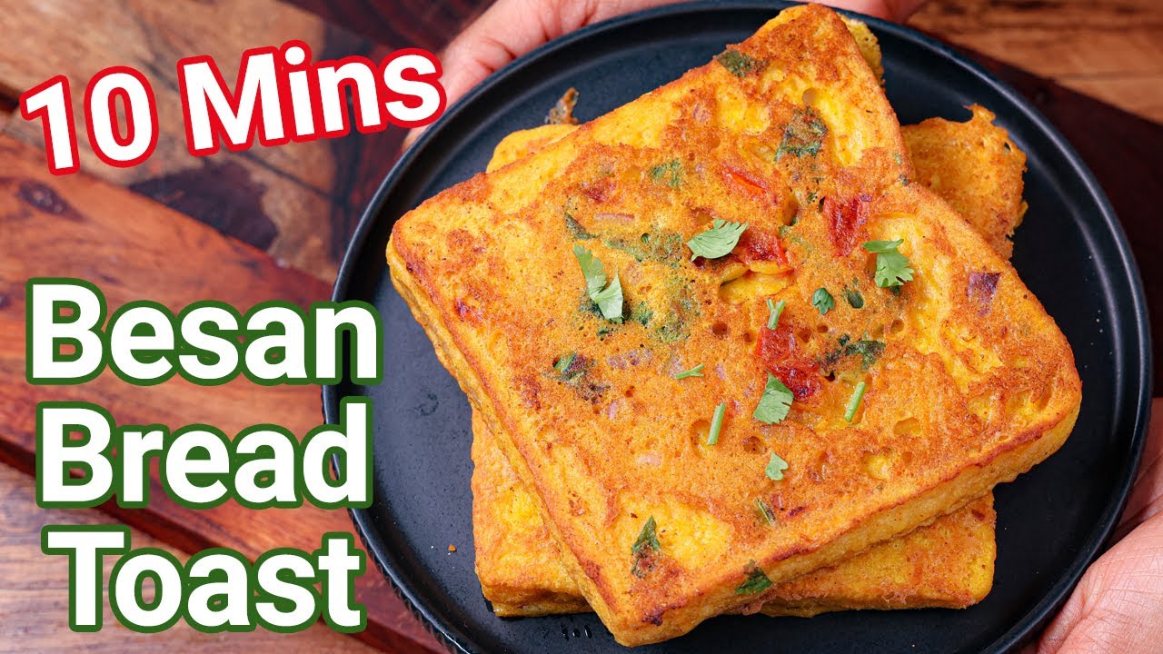 Bread Besan Toast Recipe - Just 10 Mins | Best Veg Alternative to French Toast - Besan Toast