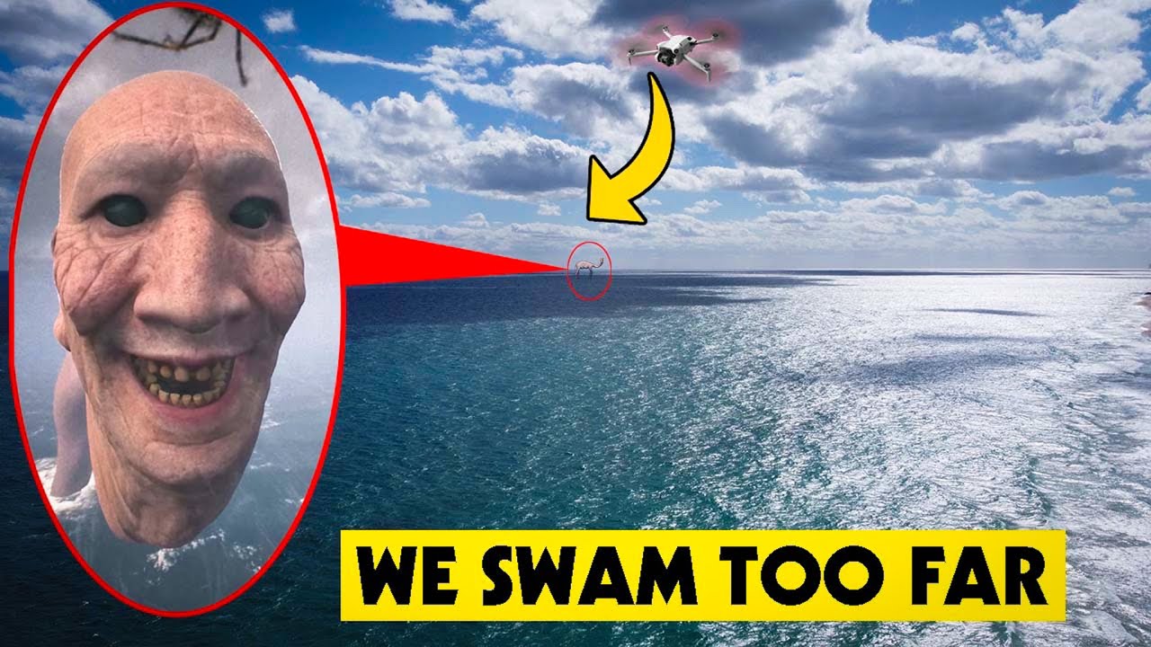DRONE CATCHES WE SWAM TOO FAR IN THE OCEAN IN REAL LIFE!!