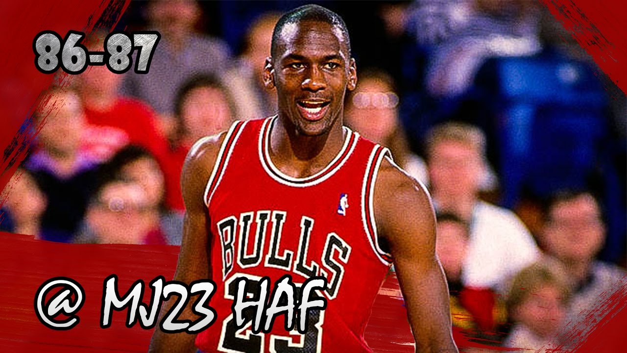 Michael Jordan Highlights vs Jazz (1986.12.03) - 45pts, Acrobatic!