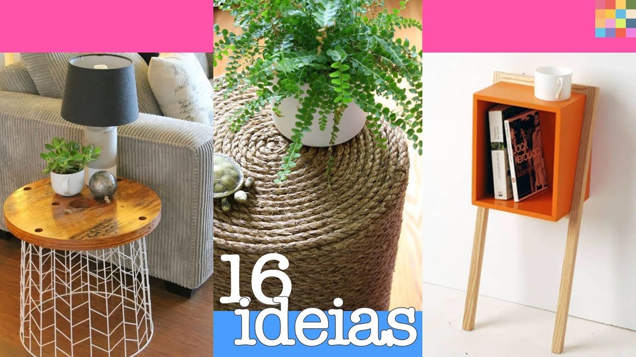 Mesa Lateral - 16 Ideias - COMO DECORAR A CASA GASTANDO POUCO