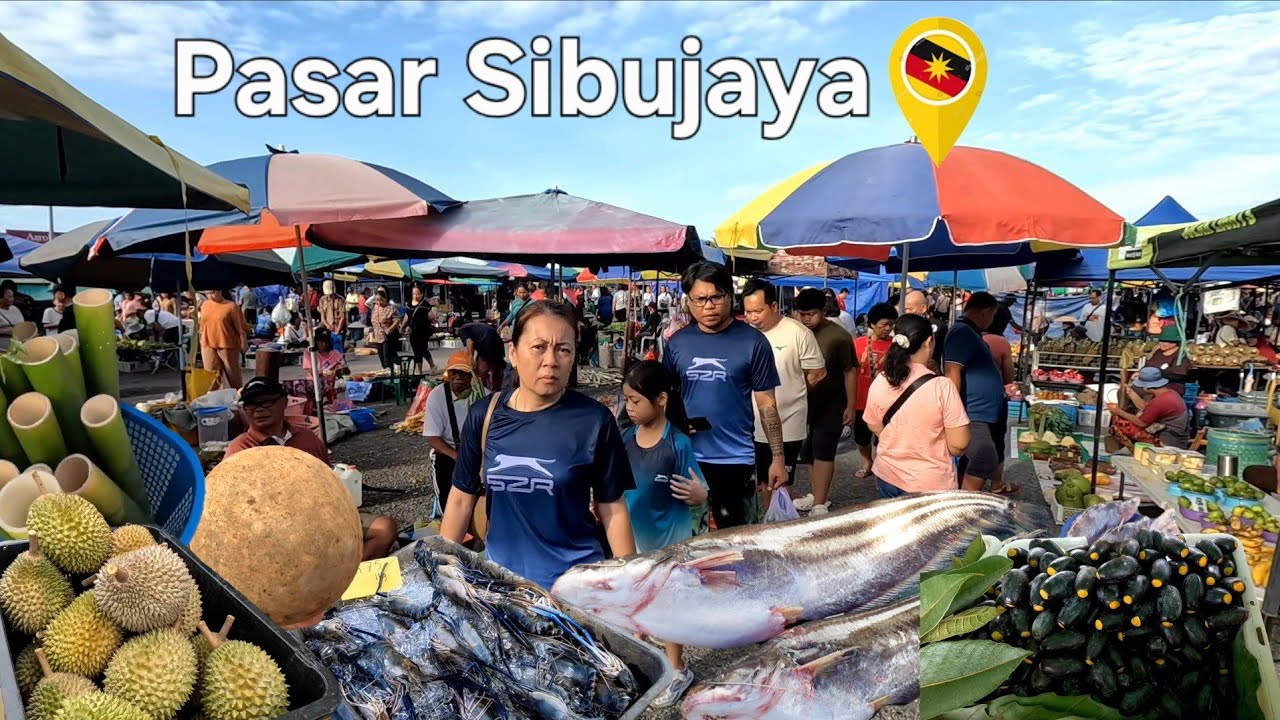 BORNEO BUSTLING MARKET⭐️PASAR MINGGU SIBUJAYA🛑THE BEST NATIVE FARMER MARKET IN SARAWAK‼️