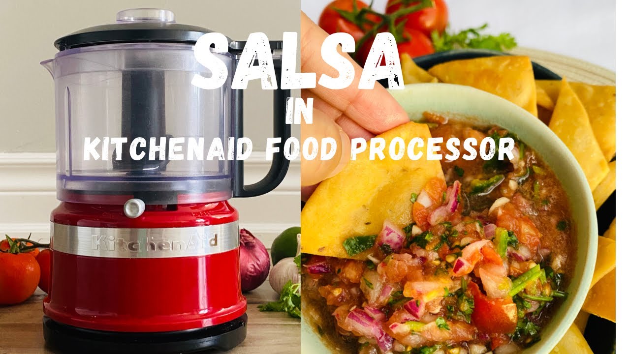 Chunky Salsa in KitchenAid Mini Food Processor | Quick and Easy Homemade Salsa From Scratch |