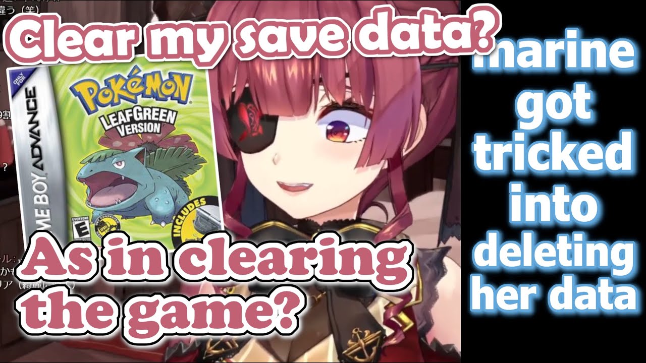 Marine Tried To Cheat in Pokemon, Deleted Her Save File Instead [subs] [hololive]