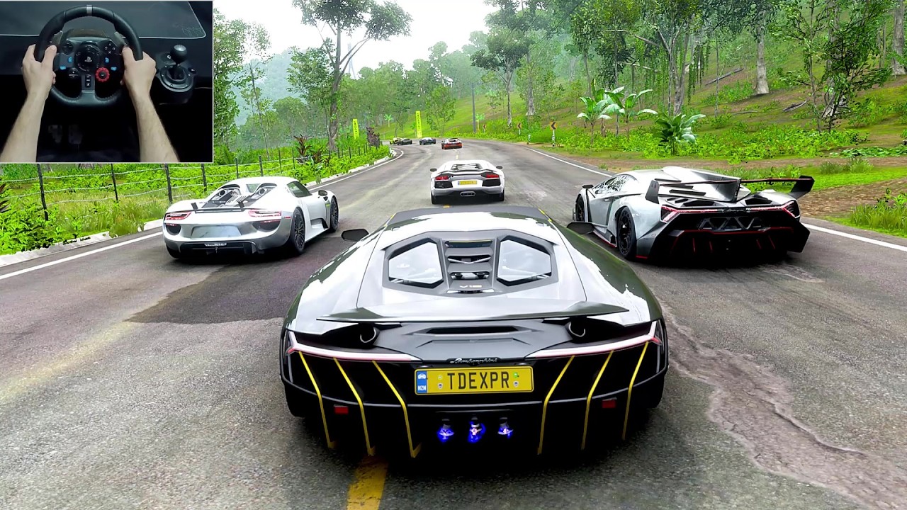 Lamborghini Centenario VS Hyper Cars - forza horizon5 | logitech g29 steering wheel