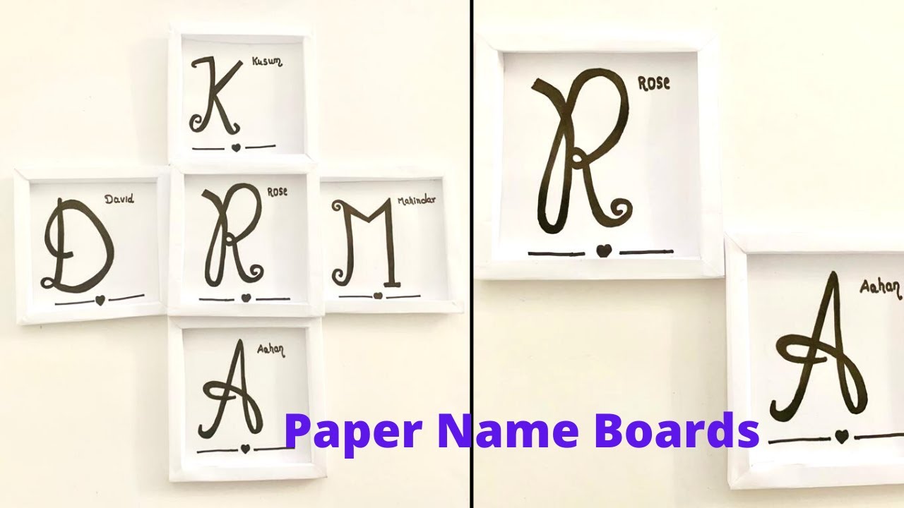 Easy Paper Name boards for Home/ Paper name plates/Easy paper decorations for home/Display boards