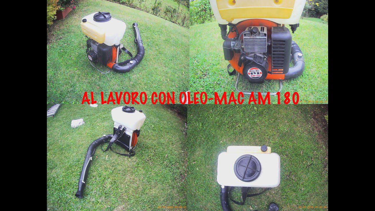 SISTEMAZIONE GIARDINO#9- AL LAVORO CON IL SOFFIATORE-Oleo-mac AM180
