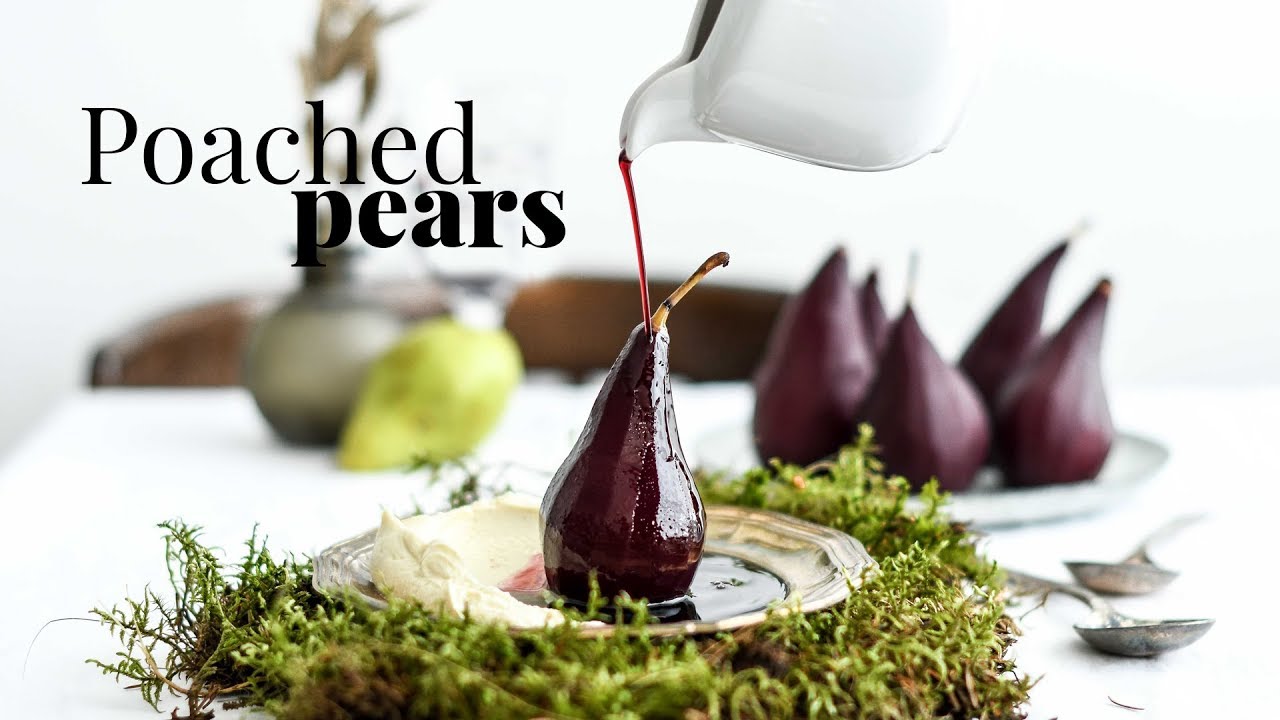 Poached pears in red wine - videorecipe / Varen&eacute; hru&scaron;ky v červenom v&iacute;ne - video recept