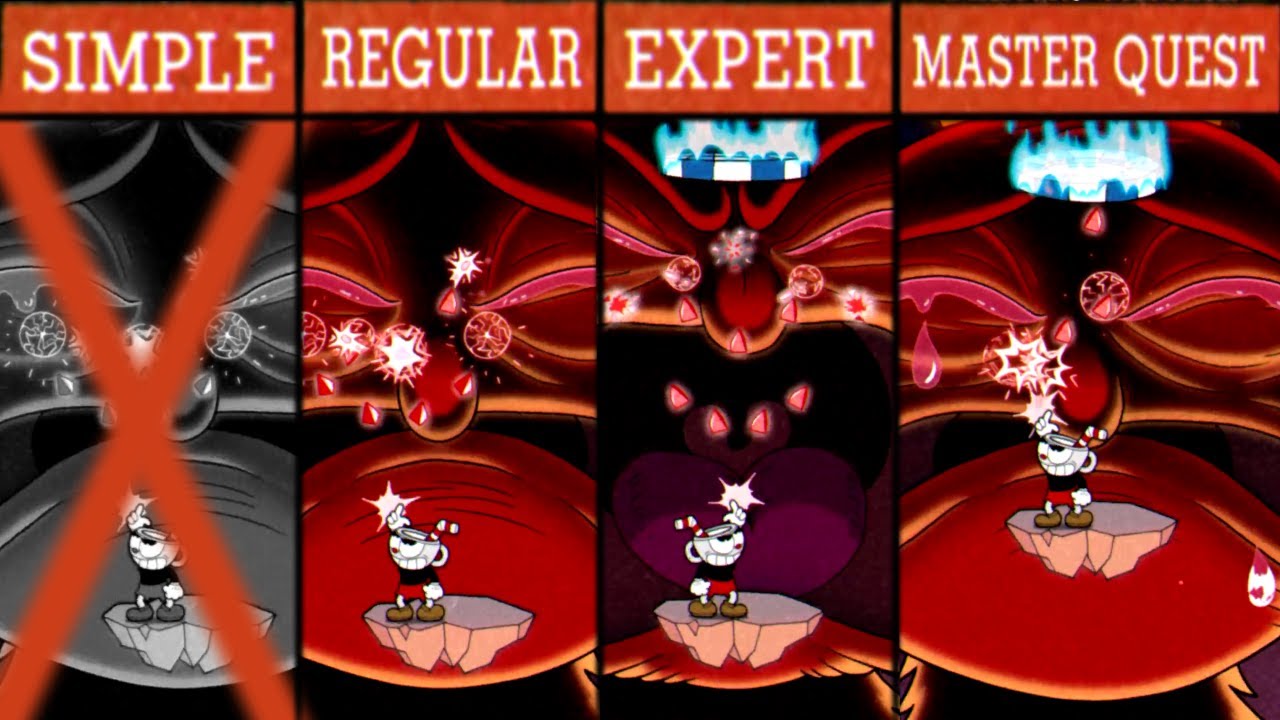 Cuphead: No Hit / Difficulty Comparison / The Devil / Master Quest (05)
