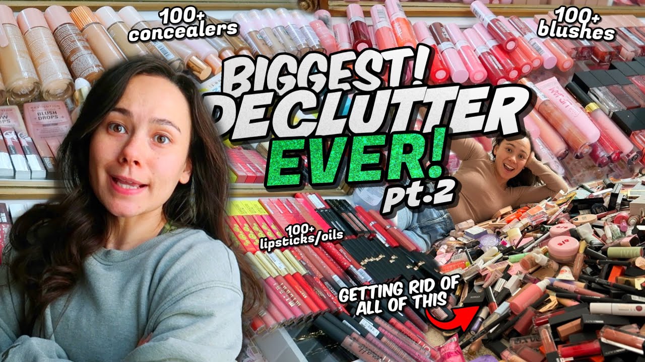 HUGE MAKEUP COLLECTION DECLUTTER! I  Yes..ANOTHER ONE 😅 PART 2 (Charlotte Tilbury & Drugstore)