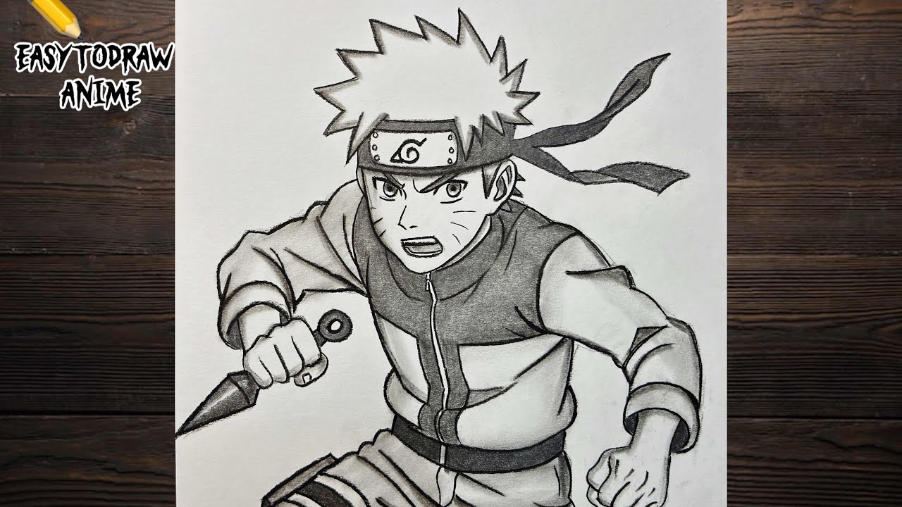 Naruto Uzumaki Action Pose Drawing ✏️ How to Draw Naruto with Kunai Step by Step