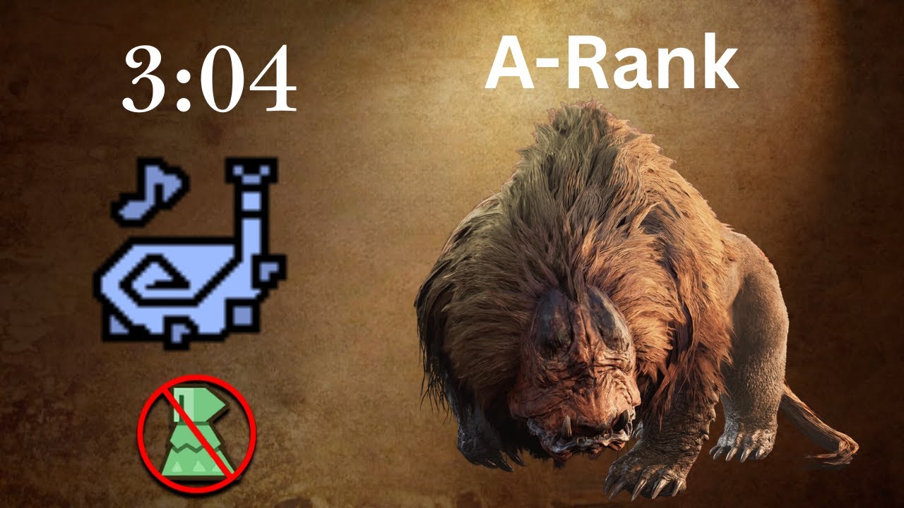 【MHWilds】Challenge Quest: Doshaguma of the Hollow Hunting Horn Solo A-Rank 3:04 (no mantle)