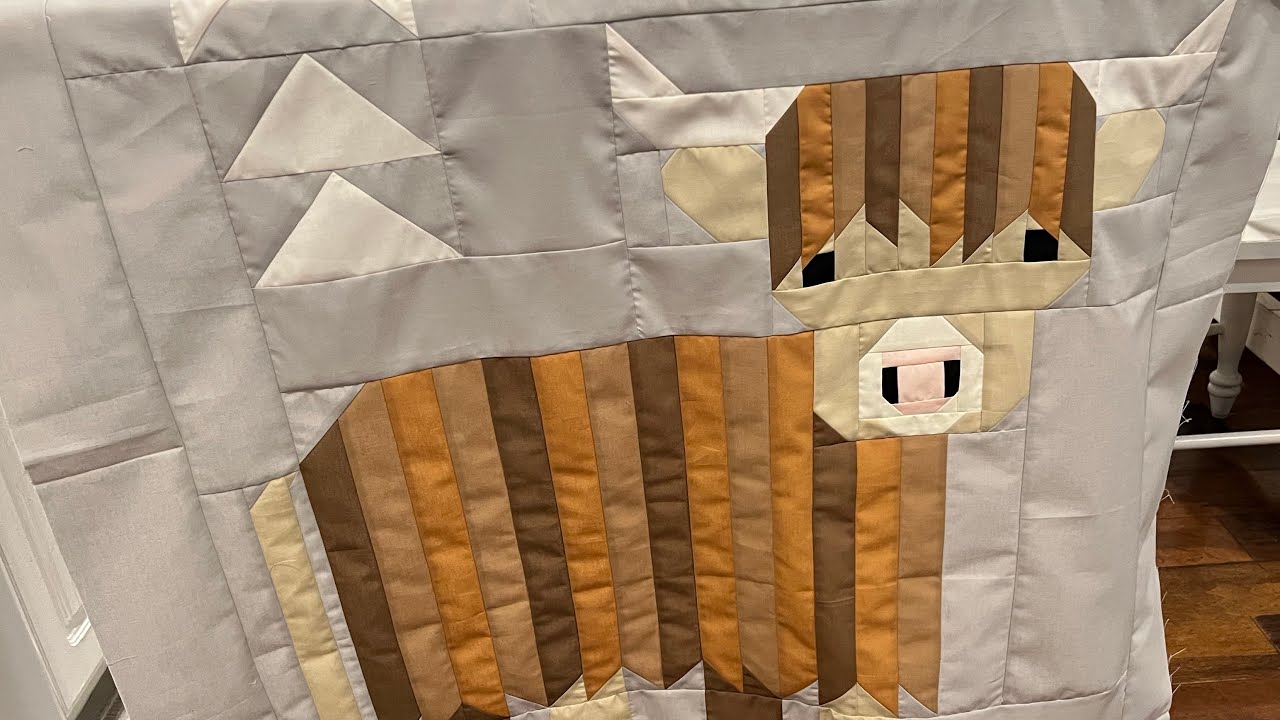 Cattle Call a Highland Coo Mini Quilt | Pattern by Art East Quilting Co | Video 1 of 2