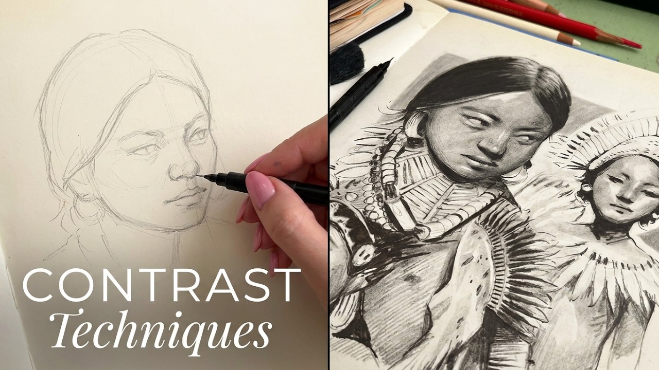 How to Sketch Portraits Using 3 Contrast Technique