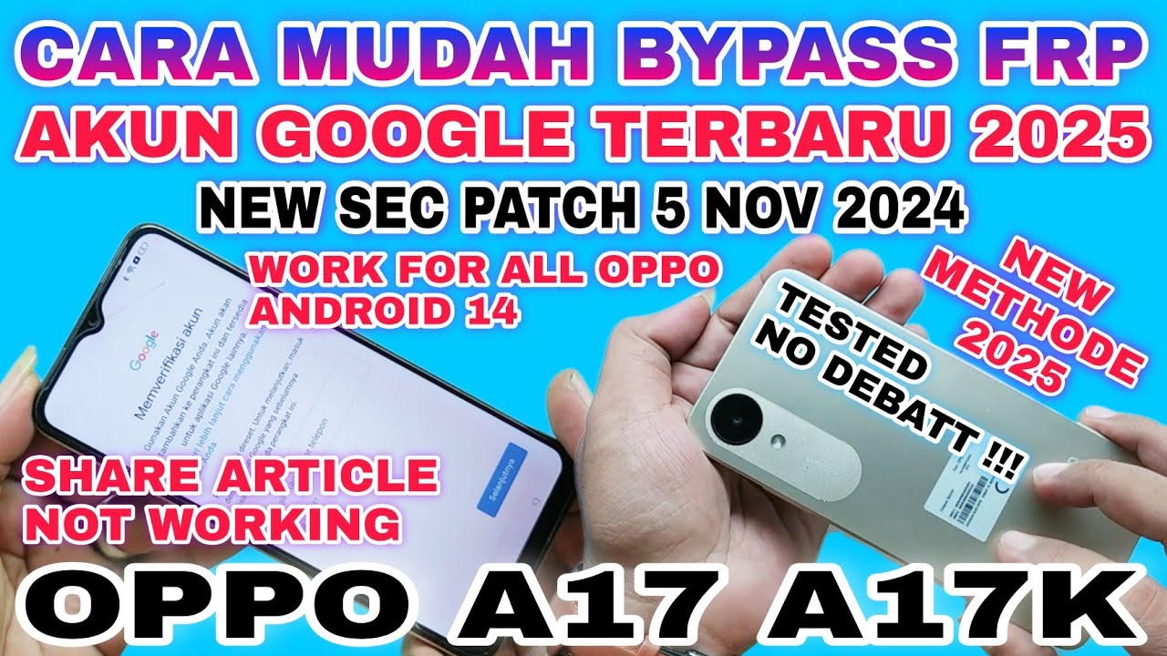 BYPASS FRP AKUN GOOGLE OPPO A17 A17K TERBARU || HOW TO FIX BYPASS FRP OPPO A17 A17K WITHOUT PC