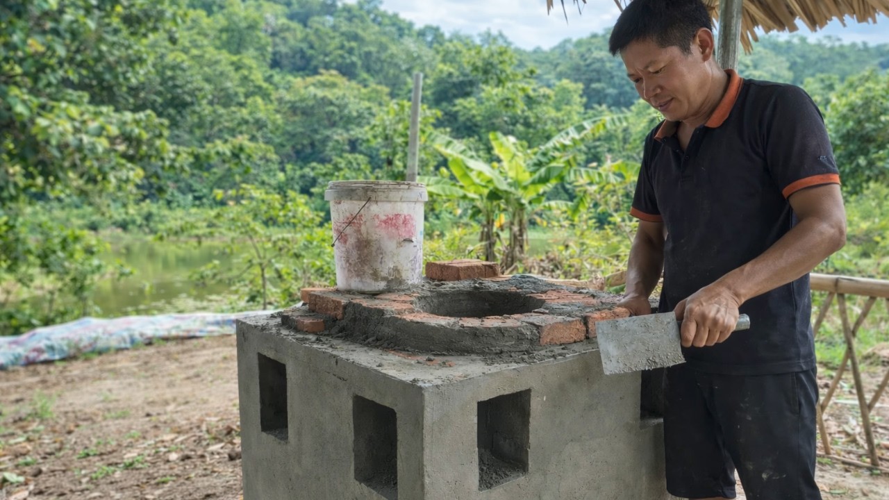 Thanh Dong TV | Building a Traditional Wood Stove at My Farm