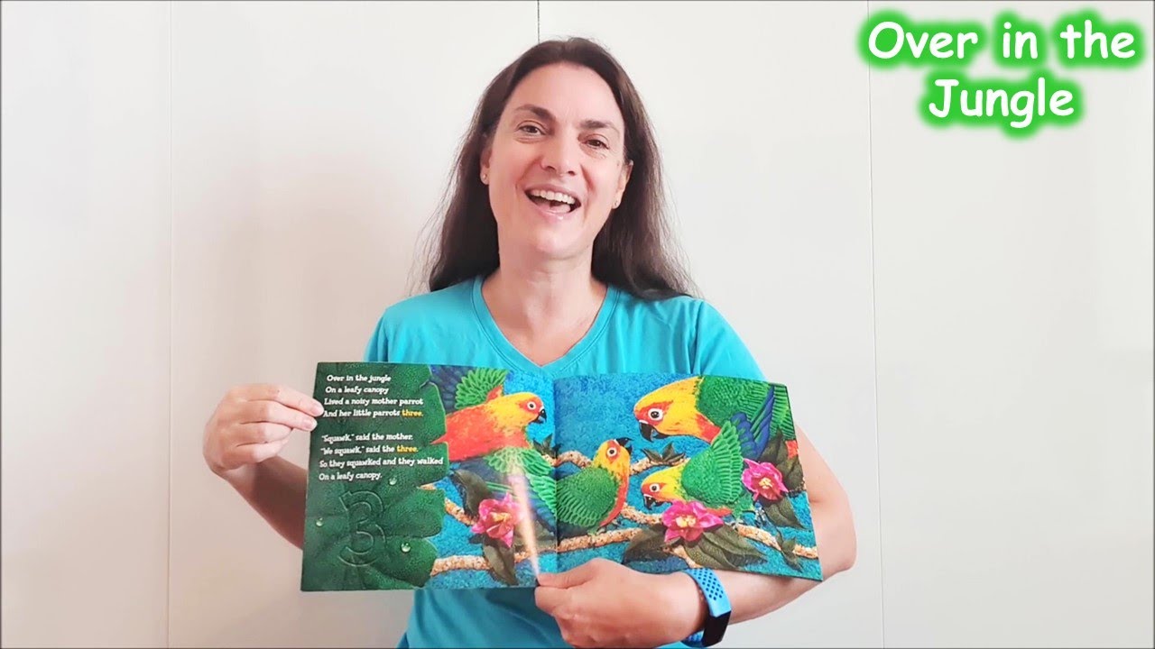 Over in the Jungle | Book story time with a counting rhyme for kids to sing along
