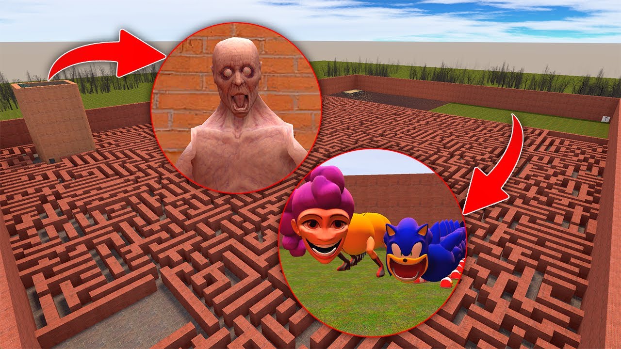 SCP 096 and Hungry Worms From Roblox Escaped from Me into the Largest Maze in Gmod!