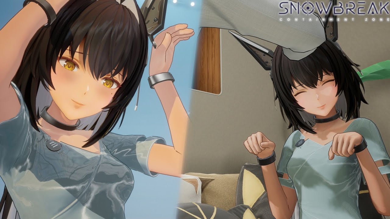 Headpatting Mauxir in her high-tech room | Snowbreak: Containment Zone
