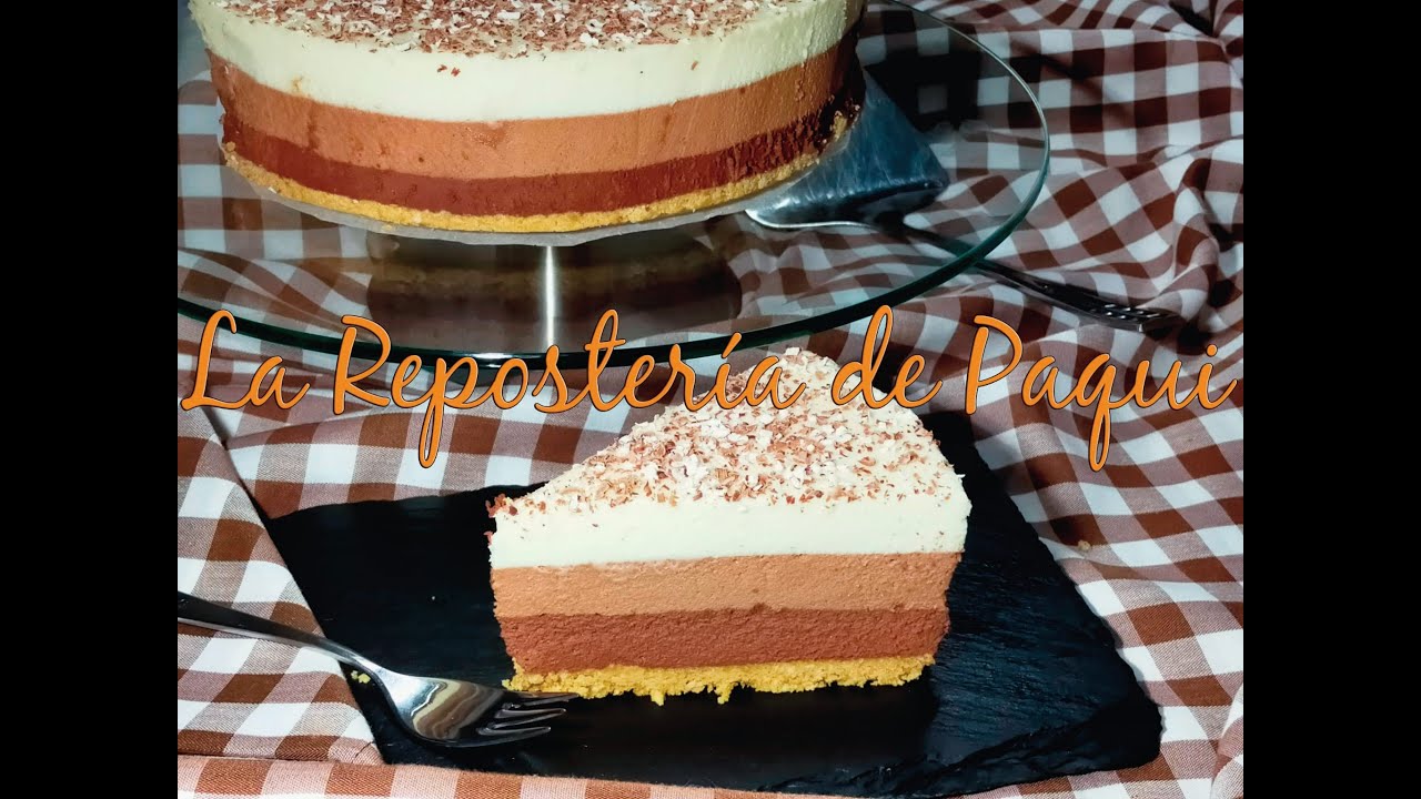 TARTA MOUSSE  3  CHOCOLATES  ( MOUSSE CAKE 3 CHOCOLATES ) - La Reposter&iacute;a de Paqui-