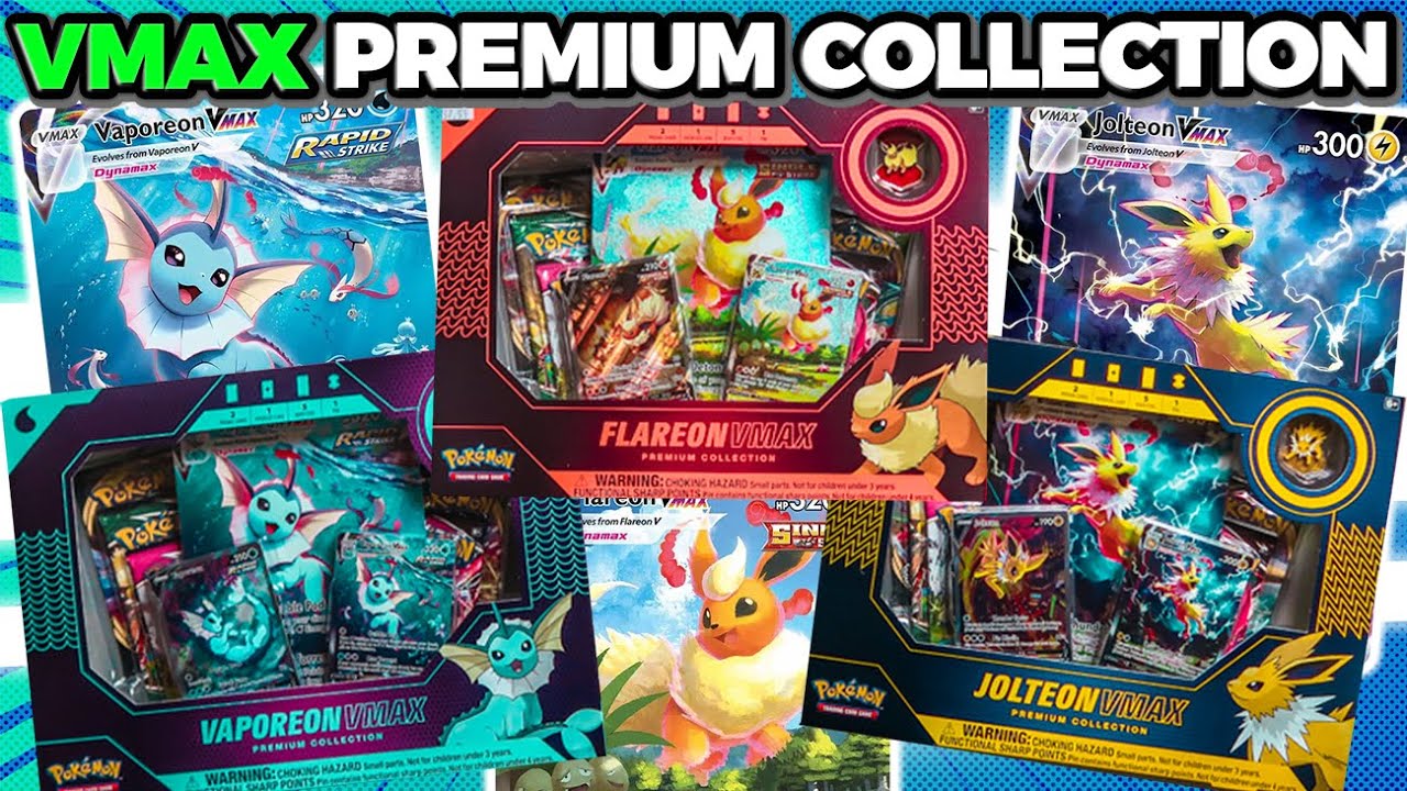 Opening Pokemon Flareon, Jolteon & Vaporeon VMAX Premium Collection Boxes!