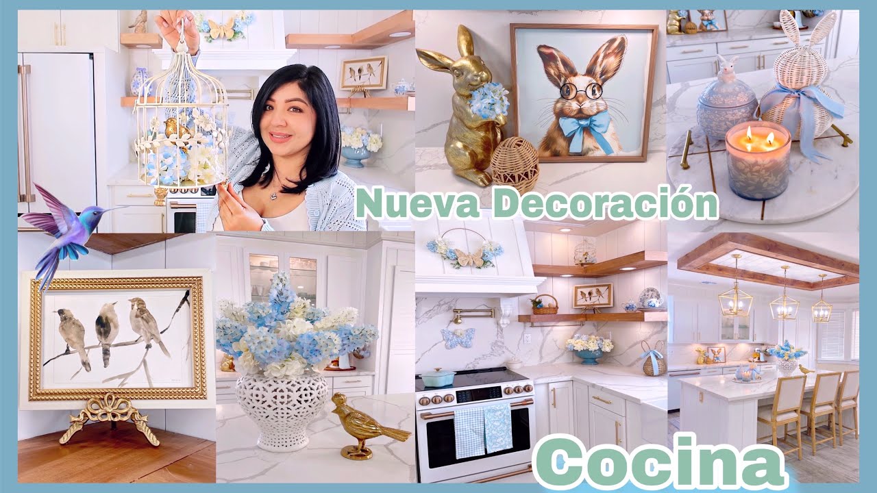 Decoración De Mi Cocina 🪺Decoración De Pajaritos -Mariposas 🦋Color Azul- Primavera 2025
