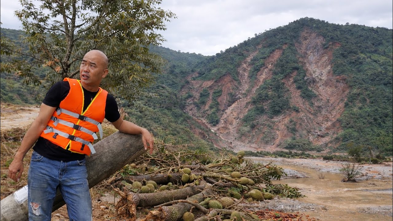RẪY SẦU RIÊNG NHÀ THÉP BỊ XOÁ SỔ SAU ĐÊM LŨ QUÉT KINH HOÀNG