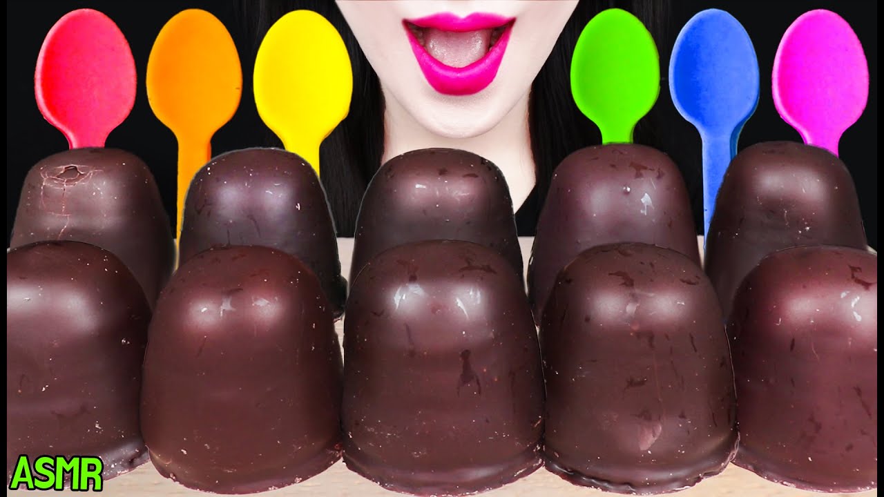 ASMR EDIBLE SPOON, CHOCOLATE COVERED MARSHMALLOWS 먹는 숟가락, 초콜릿 마쉬멜로우 먹방 MUKBANG