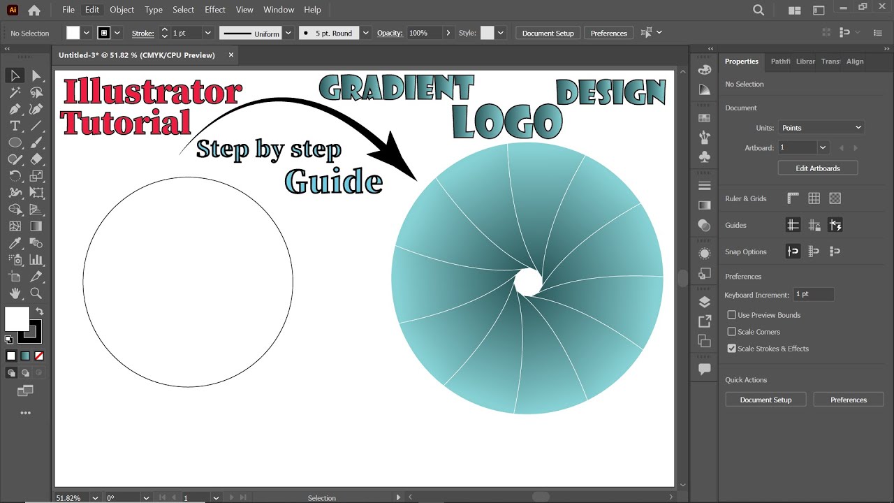 Gradient Logo Design: The Step-by-Step Guide | Adobe Illustrator CC 2023 #abaidgraphicstudio #logo