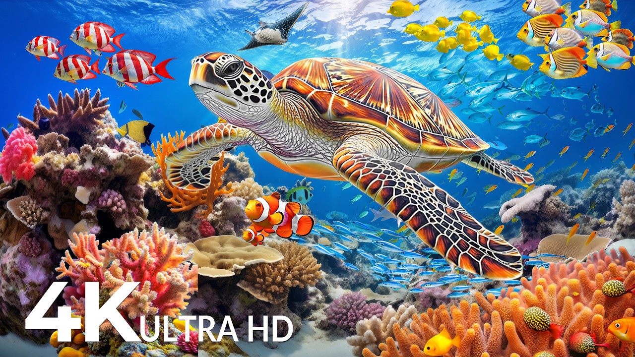 Underwater Wonders 4K &ndash; Relaxing Ocean Aquarium Video with Colorful Coral Reefs & Sea Animals