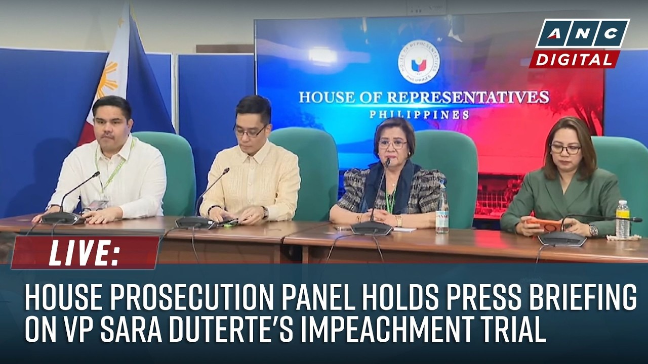 LIVE: House Prosecution Panel holds press briefing on VP Sara Duterte's Impeachment Trial | July 20
