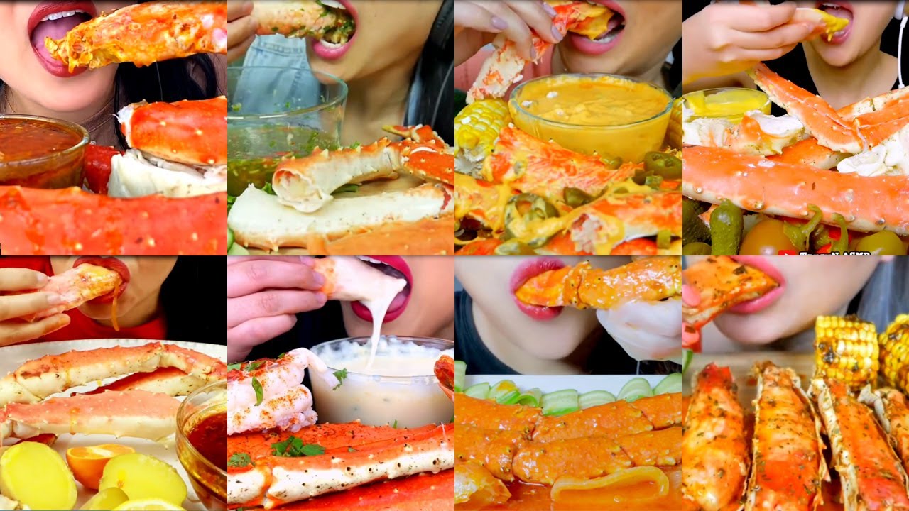 ASMR SEAFOOD BOIL (KING CRAB + LOBSTER + SHRIMP ). Tổng hợp clip ăn cua hoàng đế, tôm.