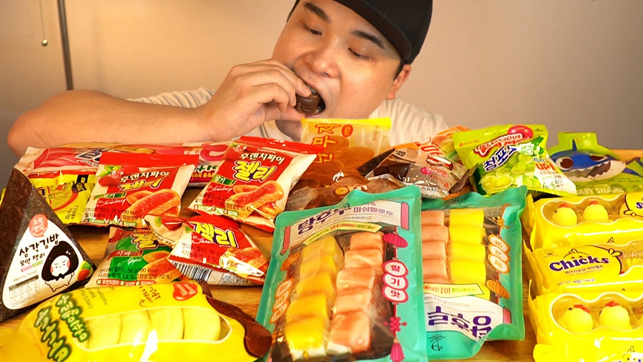 다양한 편의점 젤리와 디저트 리뷰 먹방~!! 리얼사운드 ASMR social eating Mukbang(Eating Show)