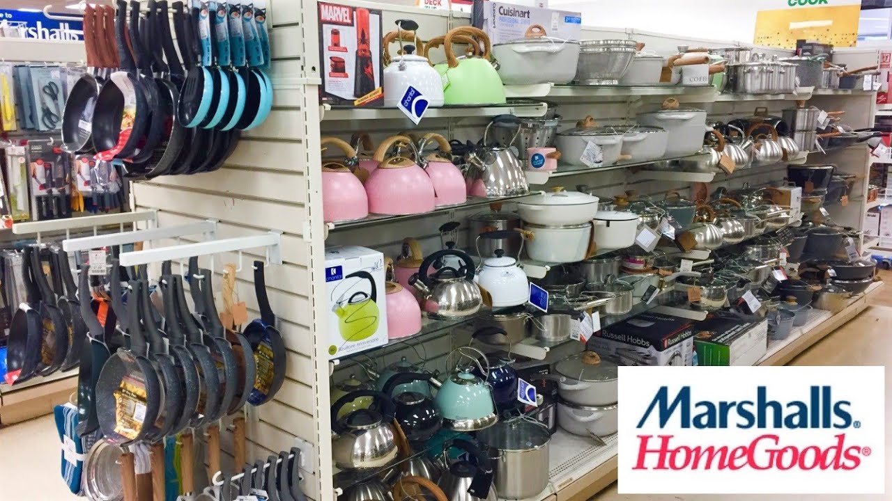 MARSHALLS HOMEGOODS COOKWARE POTS PANS KETTLES KITCHENWARE SHOP WITH ME SHOPPING STORE WALK THROUGH