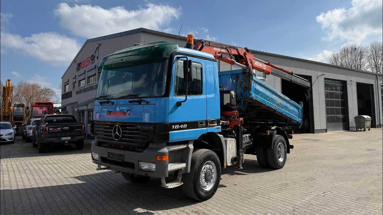 Mercedes-Benz 1848 Actros MP1 Kipper Kran 4x4 V8