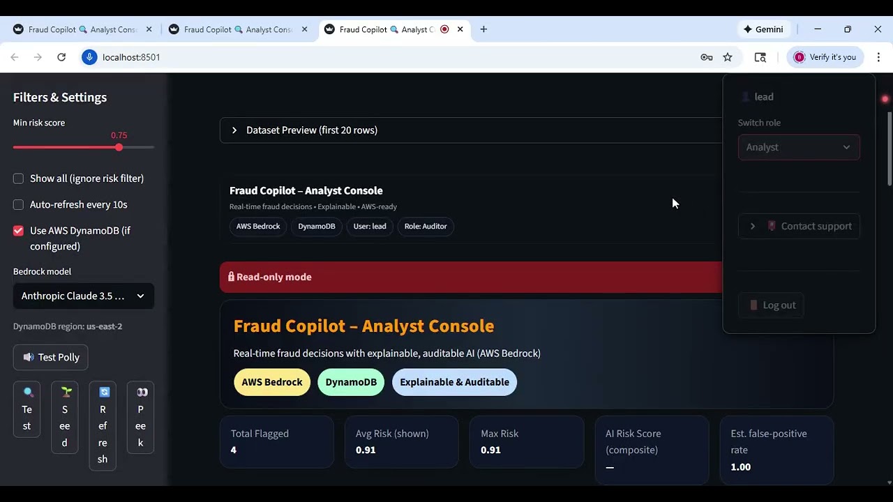 Building Fraud Copilot: An AI Analyst Console with AWS Bedrock