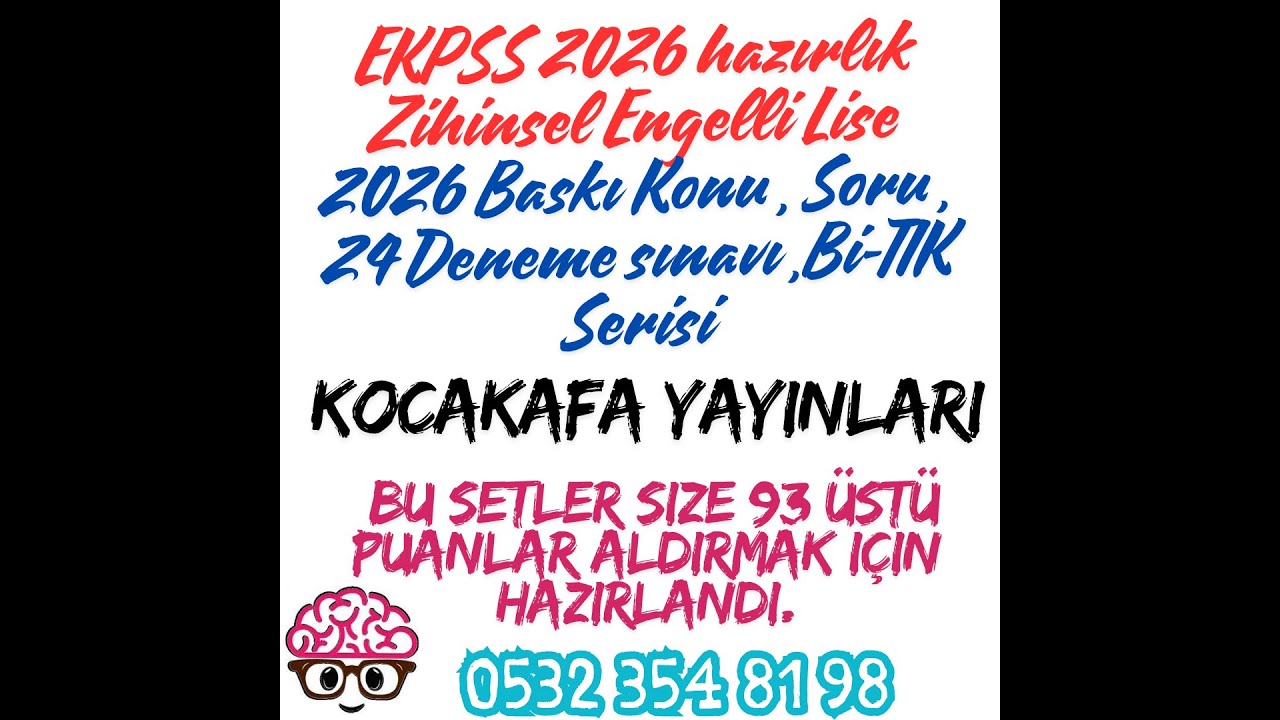 EKPSS 2026'ya ZİHİNSEL LİSE olarak hazırlanan arkadaşlara yönelik 2026 BAskı  Zihinsel lise setlerim