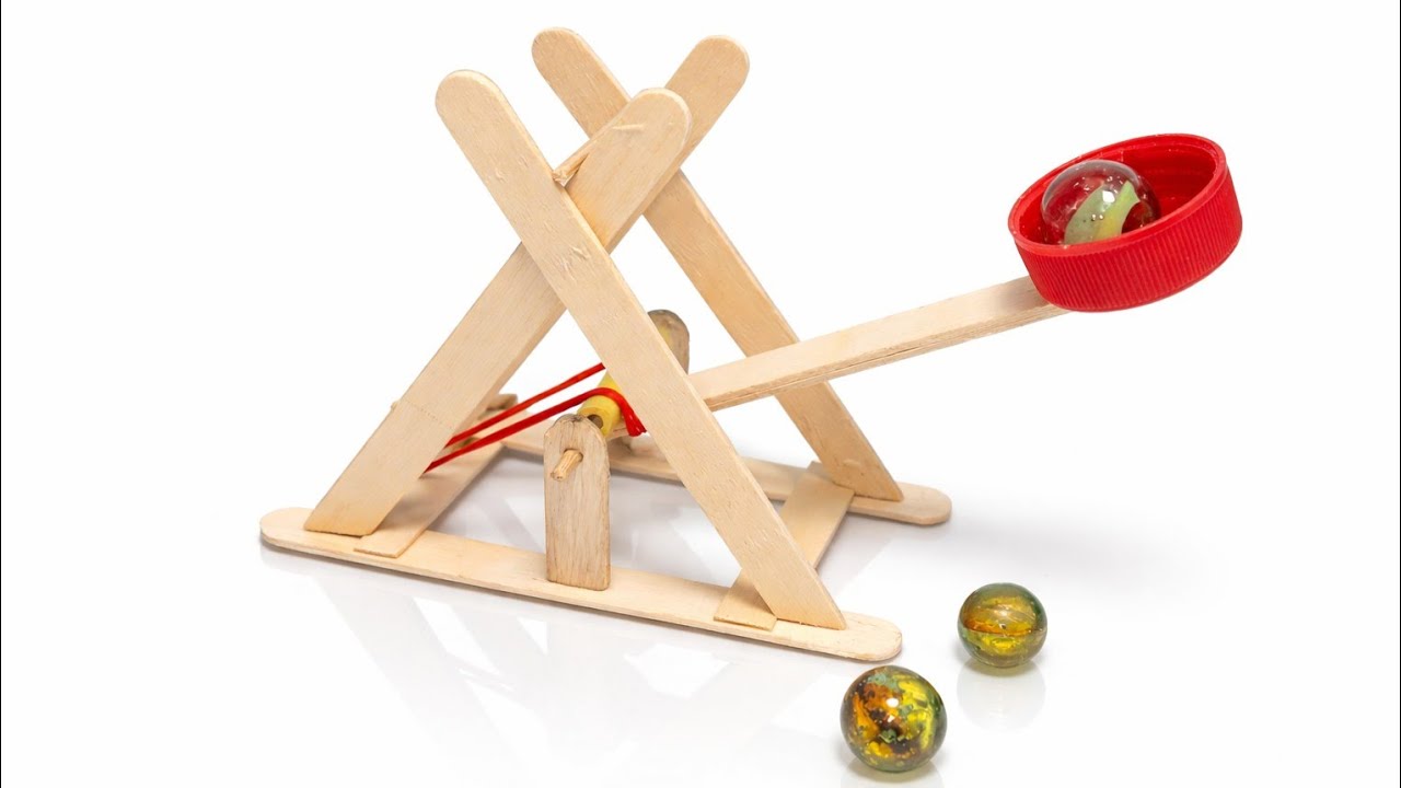 ICE-CREAM STICKS CATAPULT | How to Make A Mini Catapult with sticks | DIY Catapult