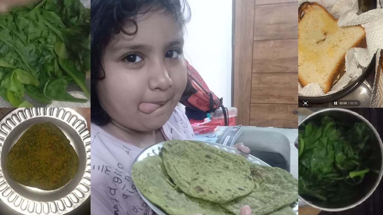 #School #tiffin today #multigrain  #spinachparanthe #मल्टीग्रेन पराँठे 